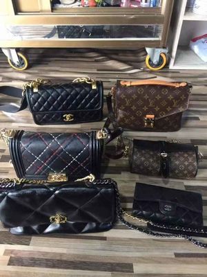 Metallic Decoration Second Hand Luxury Bags Used Leather Branded Handbags