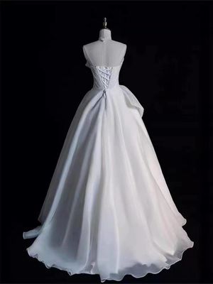 Customizable Romantic White Evening Dress For Wedding