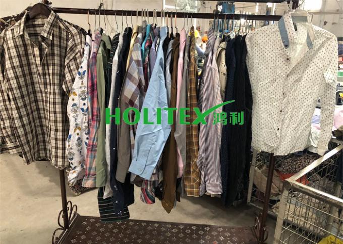 Popular Mens Used Clothing Cotton Material Second Hand Mens Shirts Long Sleeves